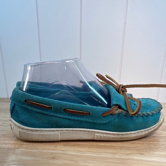 MINNETONKA Blue suede moccasins‎ size 5.5 - Picture 5 of 11